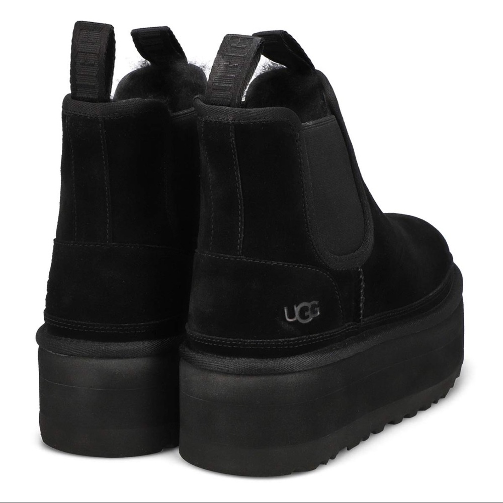 UGG Black Suede Platform Boots